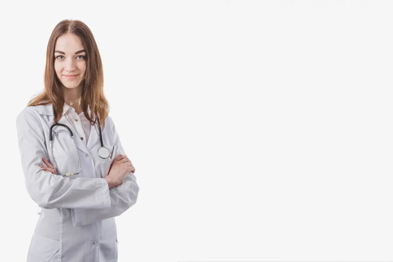 Retrato de una joven médica bonita